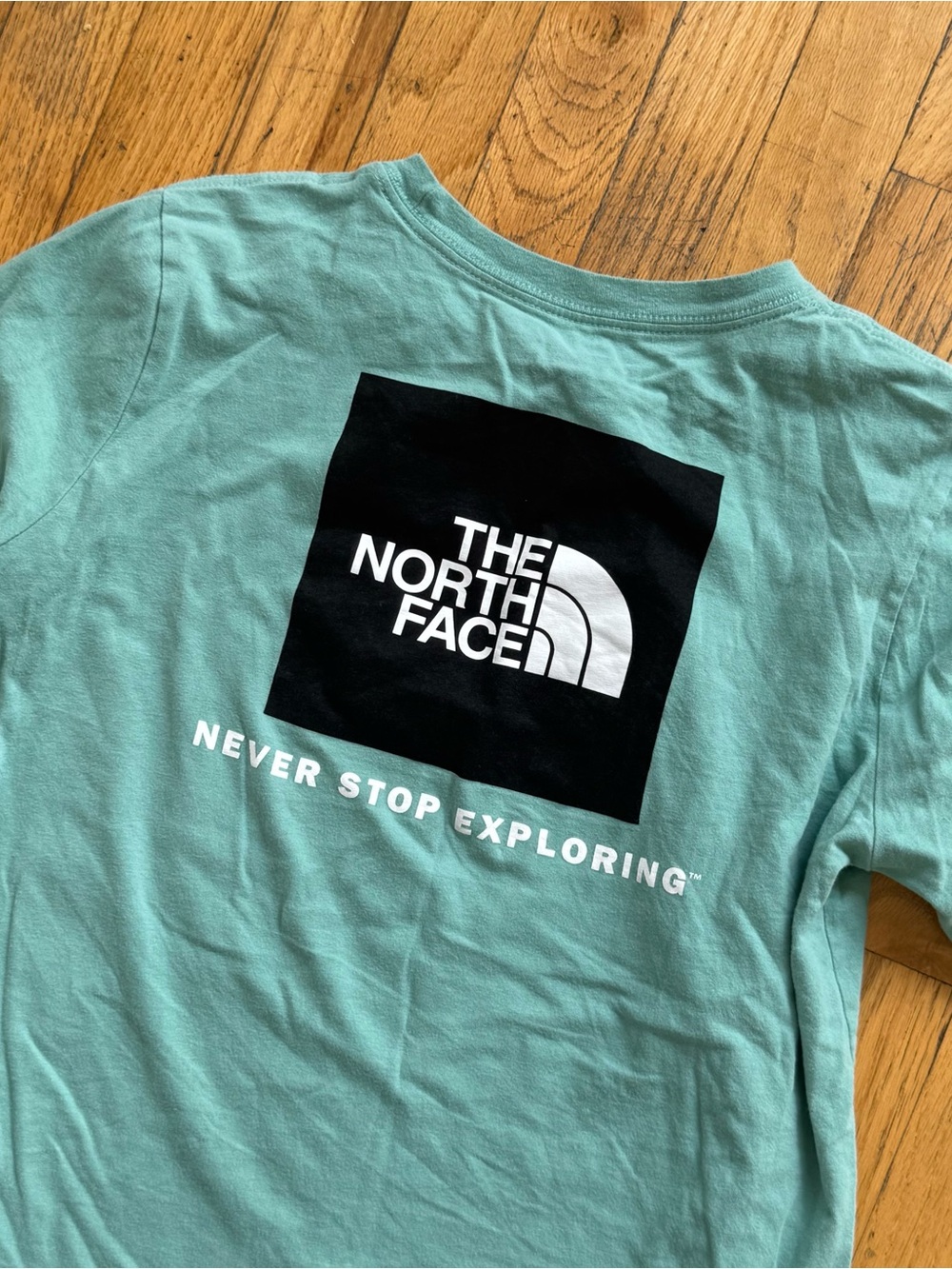 The North Face Long-Sleeve Logo Tee in Teal